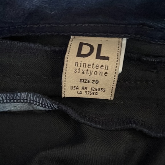 DL1961 Runaway Collection Hazel Black Zippered Speedstar Skinny Jeans, Size 29 - Picture 5 of 5